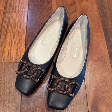 키다리 아저씨 블랙 플랫 슈즈 24.5cm