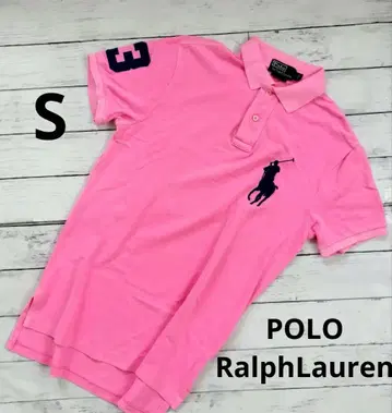 POLO 핑크 폴로 셔츠 빅 포니 자수 폴로 랄프로렌 S 새상품급