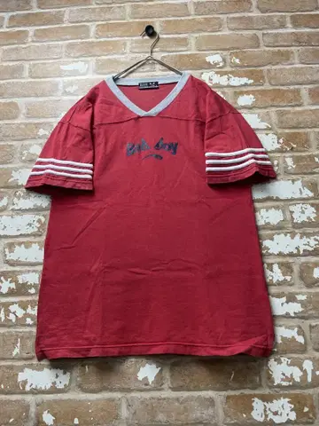 90s 배드 보이 BADBOY 티셔츠 y2k 빨간색 센터 로고 구제 의류