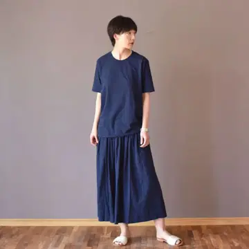 여백 yohaku 강렬한 알티메이트 피마 티셔츠 네이비