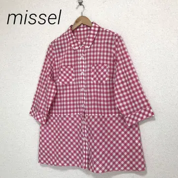 missel 미젤 깅엄 체크 튜닉 블라우스 사이즈 LL