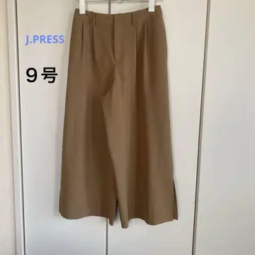 베이지 슬릿 와이드 팬츠
