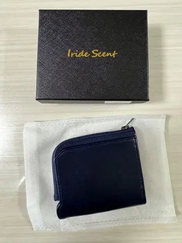 도치기 가죽 지갑 남성용 2단 폴더형 블루
