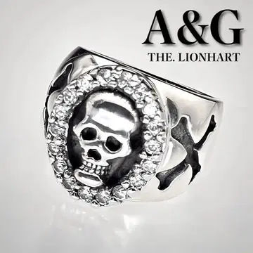 A&G A&G 라이온 하트 스컬 반지