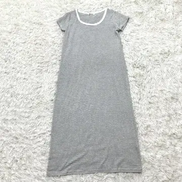 DKNY 롱 원피스 티셔츠 원피스 맥시 스트레치 보더 M