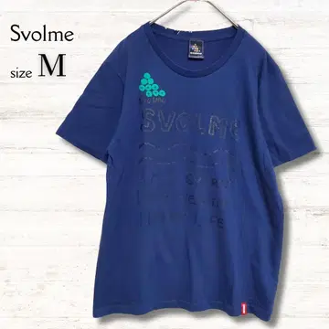 스볼메 SVOLME 프린트 티셔츠 반팔 네이비 M