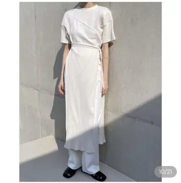 Layered wrap long ops 화이트