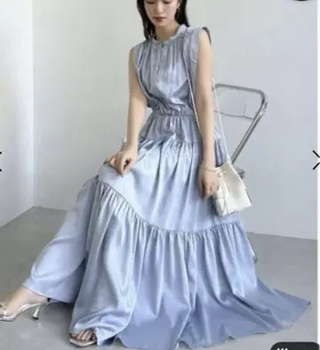 티어드 슬리브리스 원피스