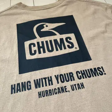 CHUMS 베이지 로고 티셔츠