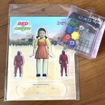 한국 한정판 오징어 게임 아크릴 스탠드 키링 케이스 포함 미개봉 새상품