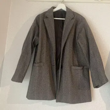 헤링본 무늬 체스터 코트