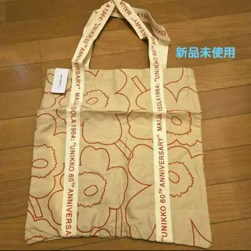 택 포함 새상품 marimekko 토트백 60주년 레드 마리메꼬