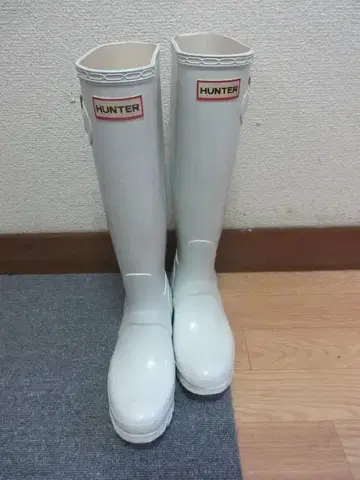 HUNTER 화이트 장화 EU 사이즈 37 23.5~24cm 리사이클