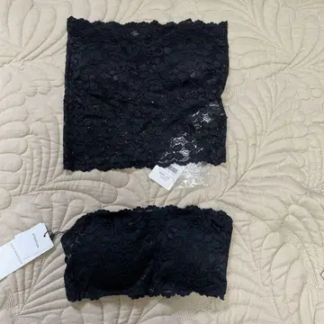 블랙 레이스 베어 탑 프릴 엣지
