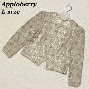 도쿄 소와르 Apploberry 노카라 자켓 라메 자수 골드