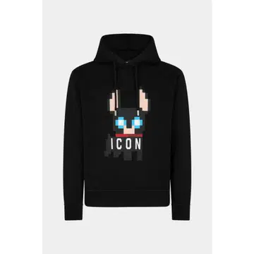디스퀘어드 DSQUARED2 풀오버 후드티 블랙 2XL