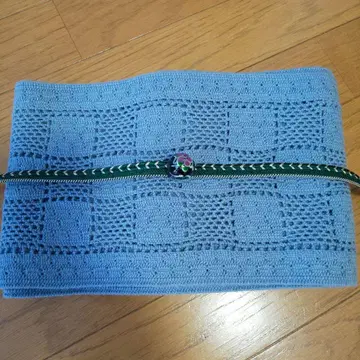 뜨개질 반폭 오비, 유리 잠자리 구슬, 허리띠