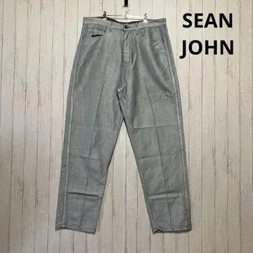 SEAN JOHN 숀 존 구제 의류 광택 반질반질 와이드 데님 청바지