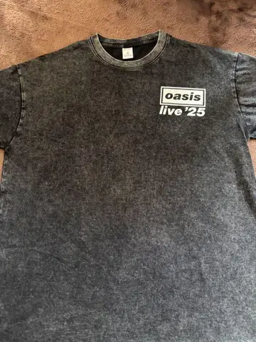 oasis live '25 블랙 빈티지 가공 티셔츠