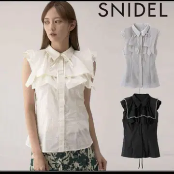 snidel 오버 랩 프릴 블라우스