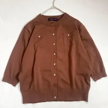 CABaN 파인 폴리에스테르 하프 슬리브 포켓 가디건