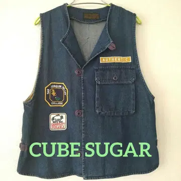 CUBESUGAR 데님 베스트 패치 장식