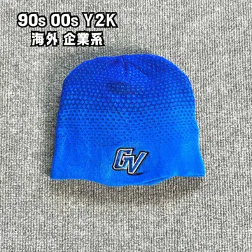 Y2K 00s 기업 계열 니트 캡 비니 블루 남녀 공용 해외