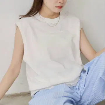 WHIMSIC 선 페이드 슬리브리스 티셔츠