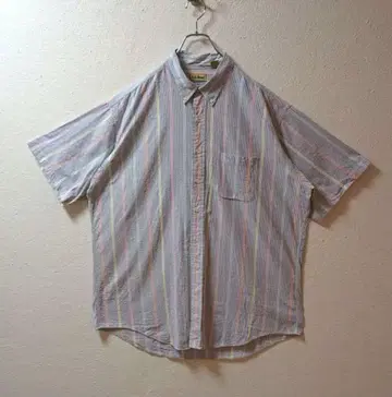 90's L.L.BEAN 시어서커 반팔 셔츠
