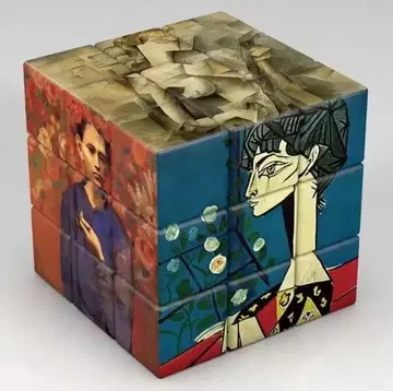 파블로 피카소의 회화가 그려진 루빅스 큐브