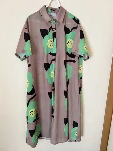crossi 마리메꼬 히카제 플라워 프린트 반팔 셔츠 원피스