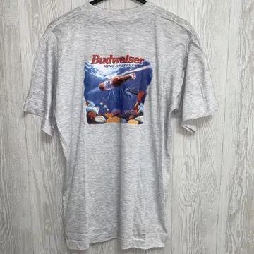 버드와이저 Budweiser 맥주 패턴 티셔츠 미사용 백 프린트