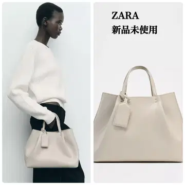 완판템 ZARA 스티치 시티 백 에크루 택 포함 새상품