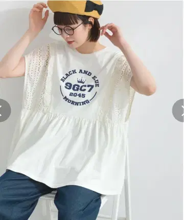 lupilien 루피리안 빈티지 레이스 도킹 프렌치 티셔츠