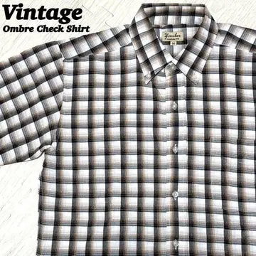 vintage 빈티지 90s B.D 옴브레 셔츠 브라운 M 사이즈