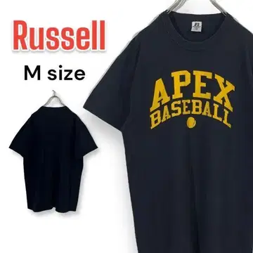 RUSSELL 러셀 반팔 티셔츠 M 블랙 APEX 베이스볼 칼리지