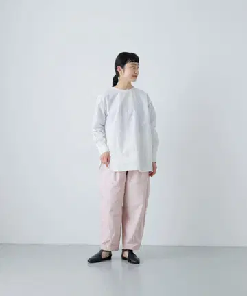 카구레 팬츠 컬러 코쿤 팬츠 여성용 핑크