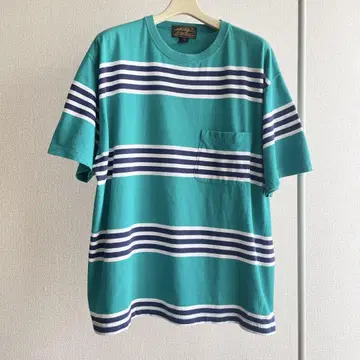 90s 에디 바우어 멀티 보더 포켓 티셔츠