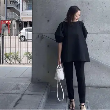 리텐 리튼 캔디 블라우스 튜닉 블랙 상의 반팔