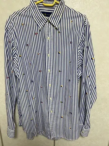 Ralph Lauren 스트라이프 자수 긴팔 셔츠