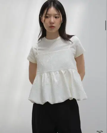 패턴 Balloon Bustier 화이트 ohotoro