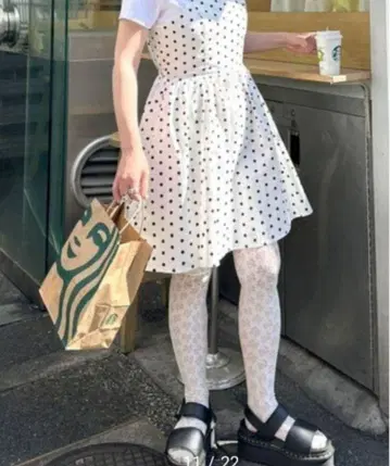 Alley by wcloset 프린세스 라인 도트 미니 원피스