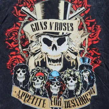 GUNS N ROSES 건즈 앤 로지즈 티셔츠 밴딩 티 양면 타이다이