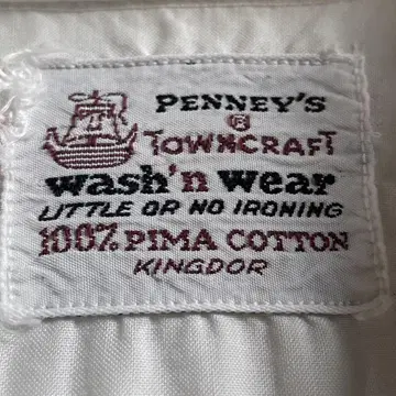 60s PENNEY'S TOWNCRAFT 화이트 셔츠 반팔 밴드 포함