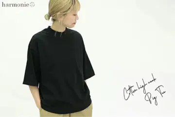 CANAL JEAN 아르모니 오가닉 코튼 천축 하이넥 빅 티셔츠