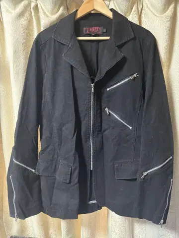 트립 뉴욕 시티 블랙 테일러드 자켓 지퍼 90s
