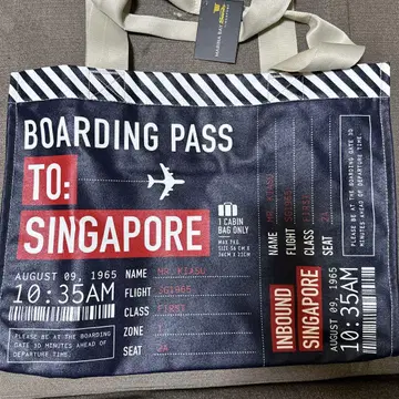 BOARDING PASS 싱가포르 토트백/탑승권 티켓