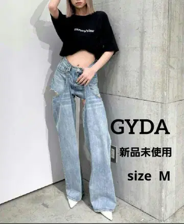 미사용 새상품 GYDA 하이 웨스트 레이어드 디자인 2way 데님 M