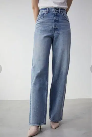 AZUL DENIM/하이 웨스트 와이드 데님 M