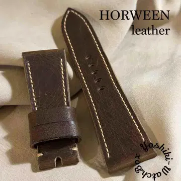 hor-221 HORWEEN 가죽 브라운 손목시계 벨트 러그 폭 26mm
